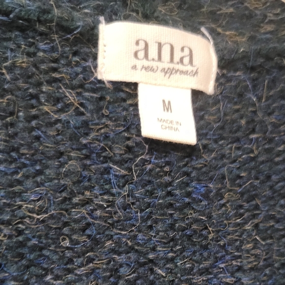 NWT ANA A NEW APPROACH Cozy Long GreenTweed Button Oversized Cardigan Sweater M - Picture 4 of 9